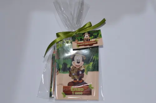 Bloquinho Personalizado com Lápis Mickey Safari
