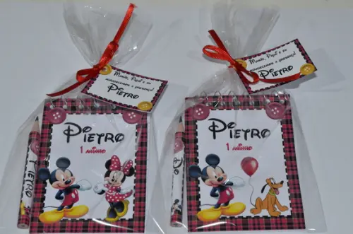 Bloquinho Personalizado com Lápis Mickey e Minnie