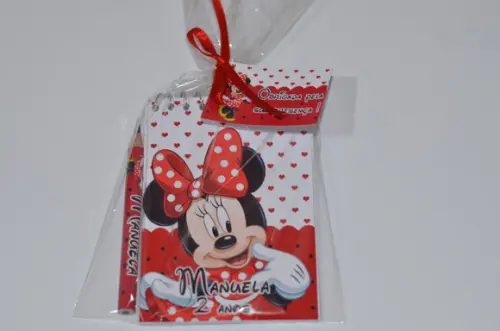 Bloquinho Personalizado com Lápis Minnie