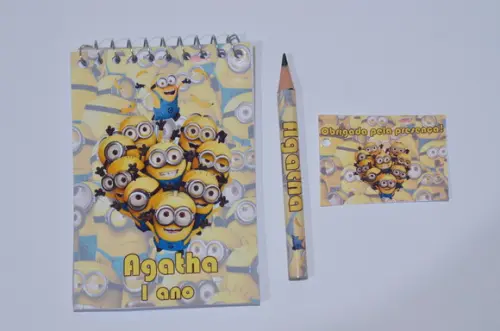 Bloquinho Personalizado com Lápis Minions