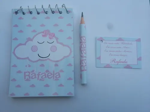 Bloquinho Personalizado com Lápis Nuvem