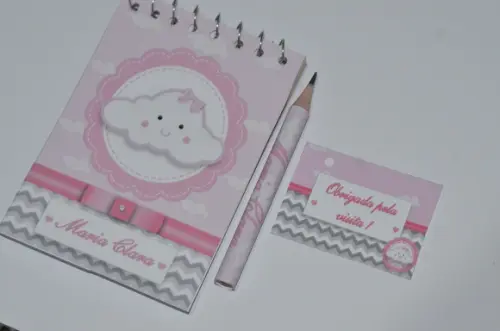 Bloquinho Personalizado com Lápis Nuvem