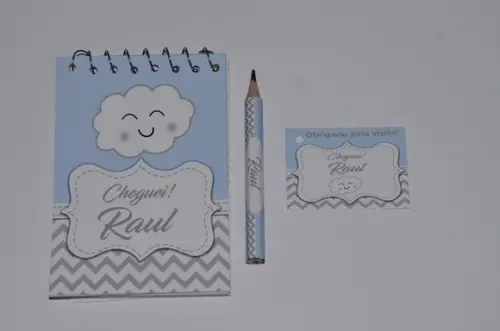 Bloquinho Personalizado com Lápis Nuvem