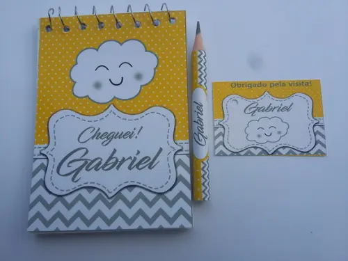 Bloquinho Personalizado com Lápis Nuvem