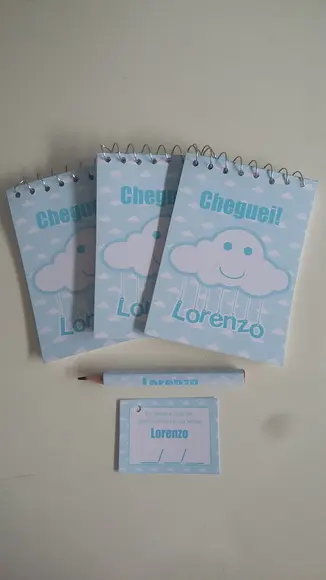 Bloquinho Personalizado com Lápis Nuvem