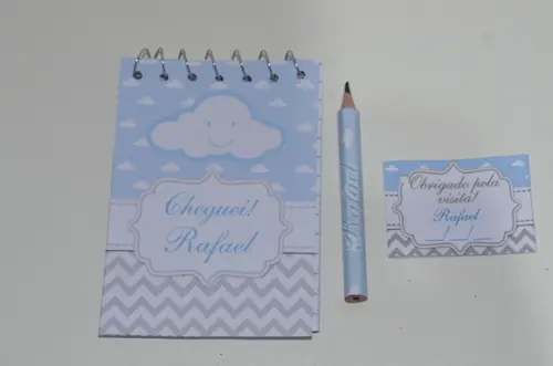 Bloquinho Personalizado com Lápis Nuvem Chevron