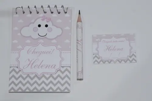 Bloquinho Personalizado com Lápis Nuvem Chevron