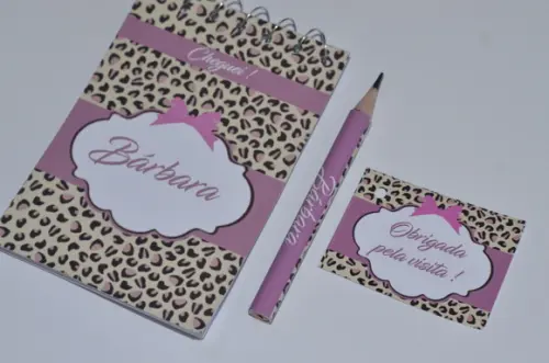Bloquinho Personalizado com Lápis Oncinha