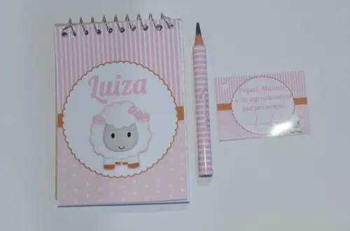 Bloquinho Personalizado com Lápis Ovelhinha