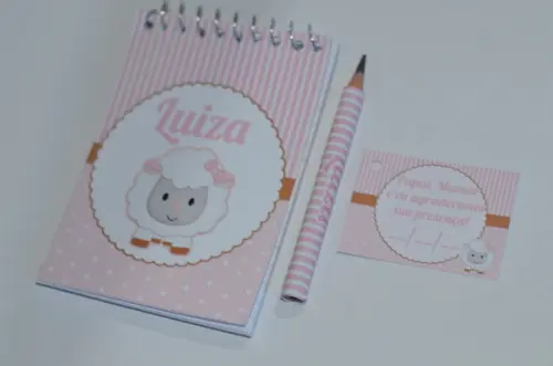 Bloquinho Personalizado com Lápis Ovelhinha