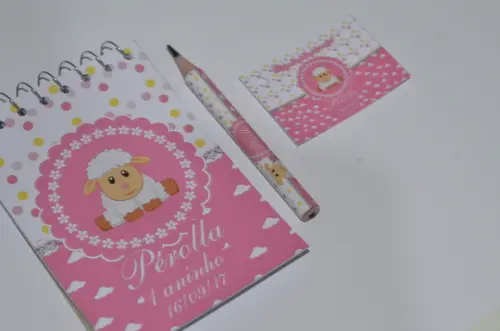 Bloquinho Personalizado com Lápis Ovelhinha