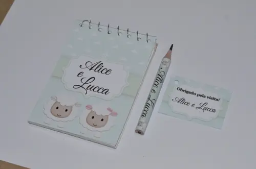 Bloquinho Personalizado com Lápis Ovelhinha