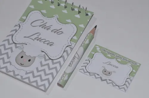 Bloquinho Personalizado com Lápis Ovelhinha