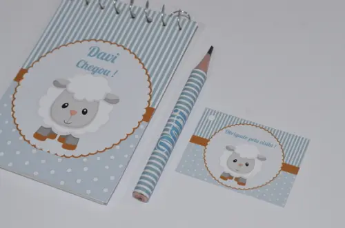 Bloquinho Personalizado com Lápis Ovelhinha