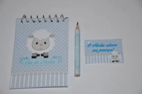 Bloquinho Personalizado com Lápis Ovelhinha