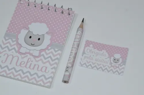Bloquinho Personalizado com Lápis Ovelhinha