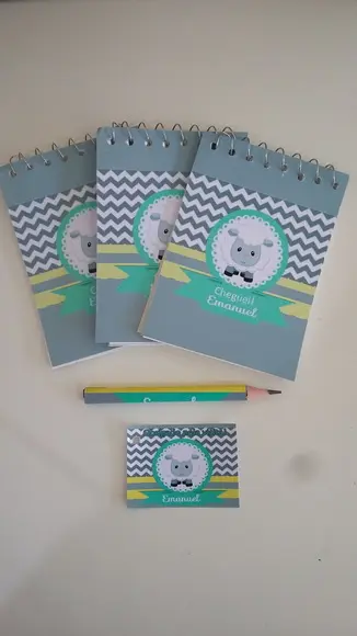 Bloquinho Personalizado com Lápis Ovelhinha