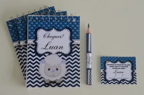 Bloquinho Personalizado com Lápis Ovelhinha