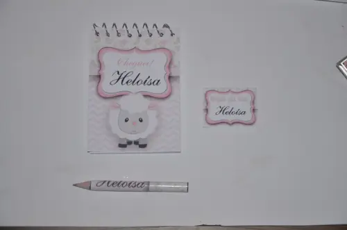 Bloquinho Personalizado com Lápis Ovelhinha