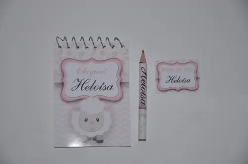Bloquinho Personalizado com Lápis Ovelhinha