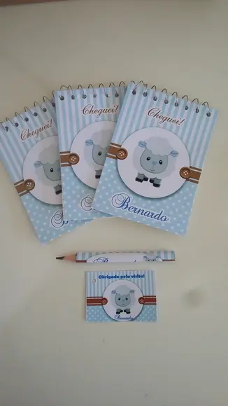 Bloquinho Personalizado com Lápis Ovelhinha