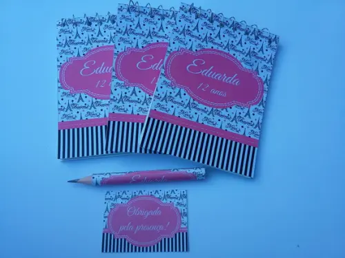 Bloquinho Personalizado com Lápis Paris