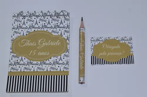 Bloquinho Personalizado com Lápis Paris