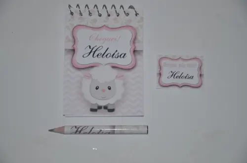 Bloquinho Personalizado com Lápis Ovelhinha