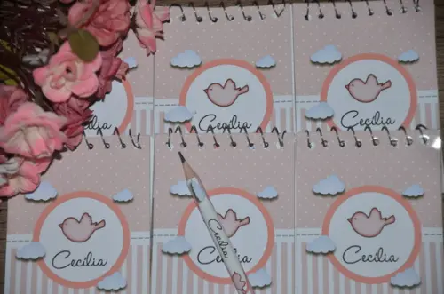 Bloquinho Personalizado com Lápis Passarinho