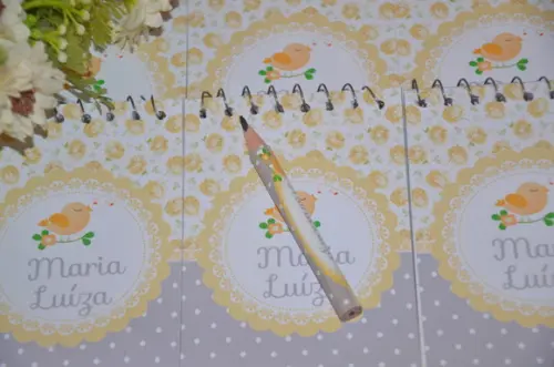 Bloquinho Personalizado com Lápis Passarinho