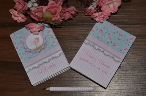 Bloquinho Personalizado com Lápis Passarinho