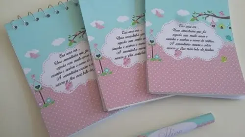 Bloquinho Personalizado com Lápis Passarinho