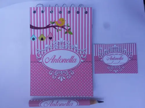 Bloquinho Personalizado com Lápis Passarinho