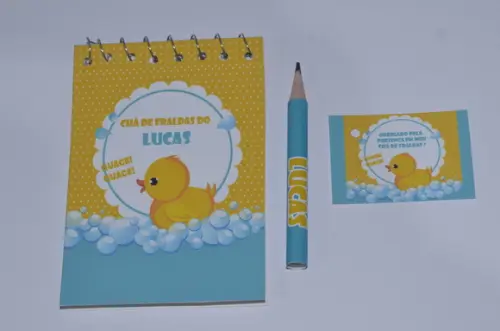 Bloquinho Personalizado com Lápis Patinho