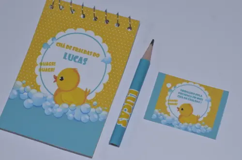 Bloquinho Personalizado com Lápis Patinho