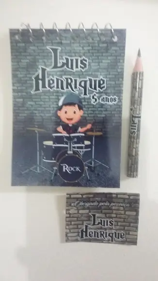 Bloquinho Personalizado com Lápis Rock