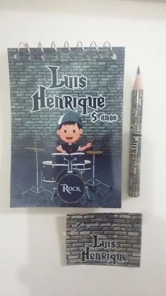Bloquinho Personalizado com Lápis Rock