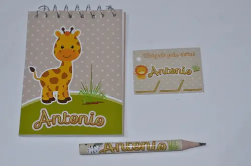 Bloquinho Personalizado com Lápis Safari