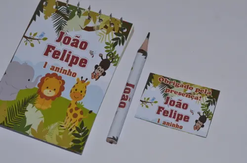 Bloquinho Personalizado com Lápis Safari