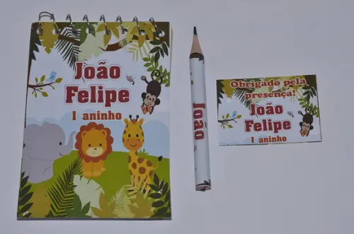 Bloquinho Personalizado com Lápis Safari