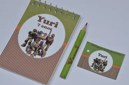 Bloquinho Personalizado com Lápis Tartarugas Ninja