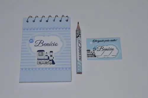 Bloquinho Personalizado com Lápis Trenzinho