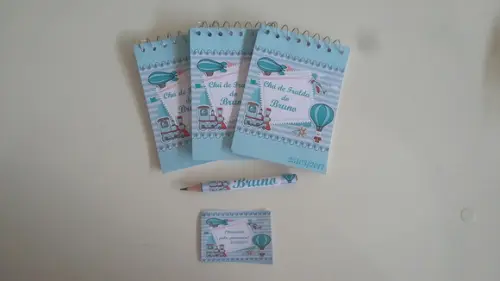Bloquinho Personalizado com Lápis Transportes