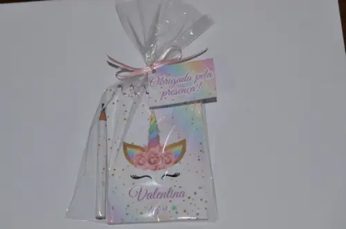Bloquinho Personalizado com Lápis Unicórnio