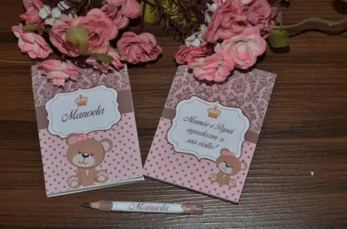 Bloquinho Personalizado com Lápis Ursinha