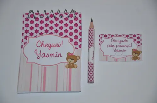 Bloquinho Personalizado com Lápis Ursinha
