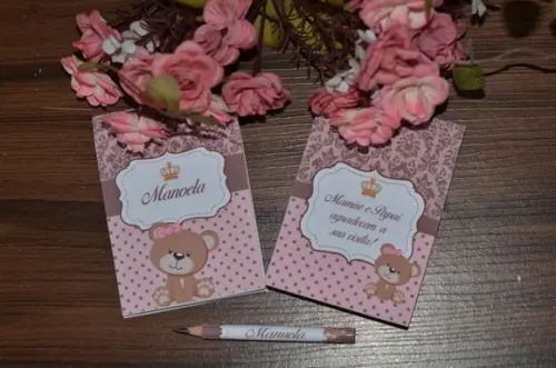 Bloquinho Personalizado com Lápis Ursinha
