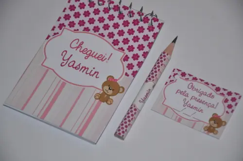 Bloquinho Personalizado com Lápis Ursinha
