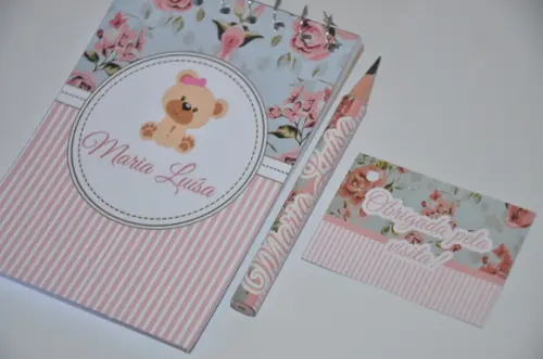 Bloquinho Personalizado com Lápis Ursinha