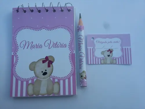 Bloquinho Personalizado com Lápis Ursinha